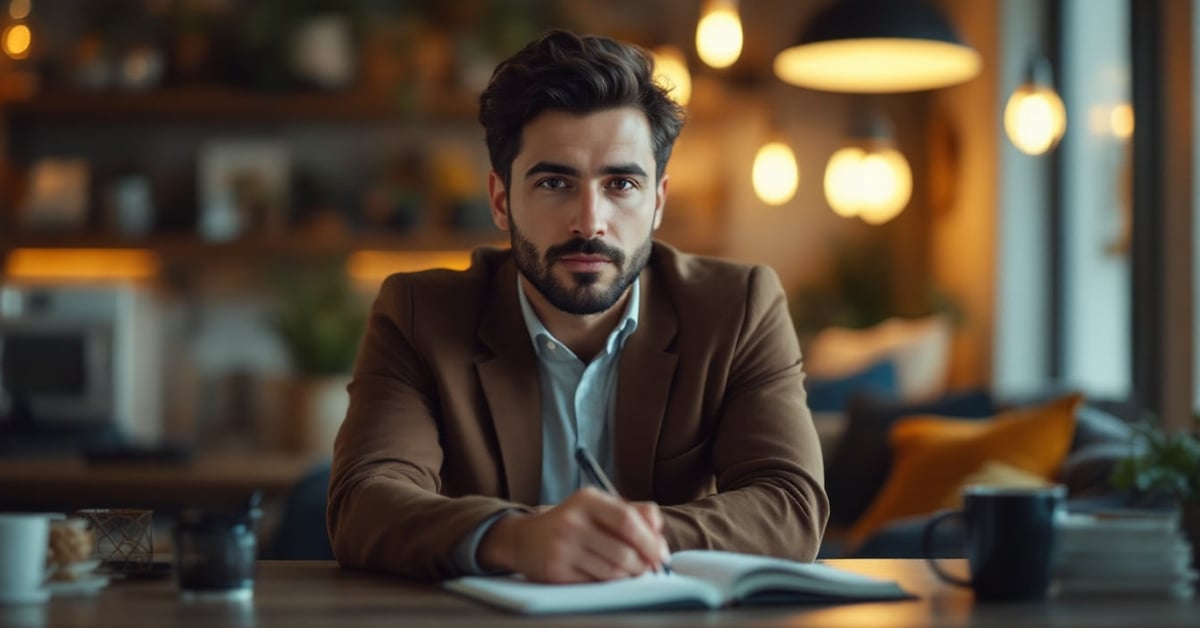 Traducteur espagnol vers français : personne travaillant sur un document bilingue à son bureau moderne