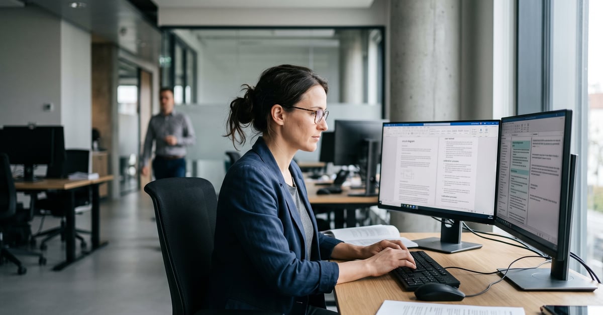 Traduction technique : documents spécialisés et outils de traduction professionnels sur un bureau moderne